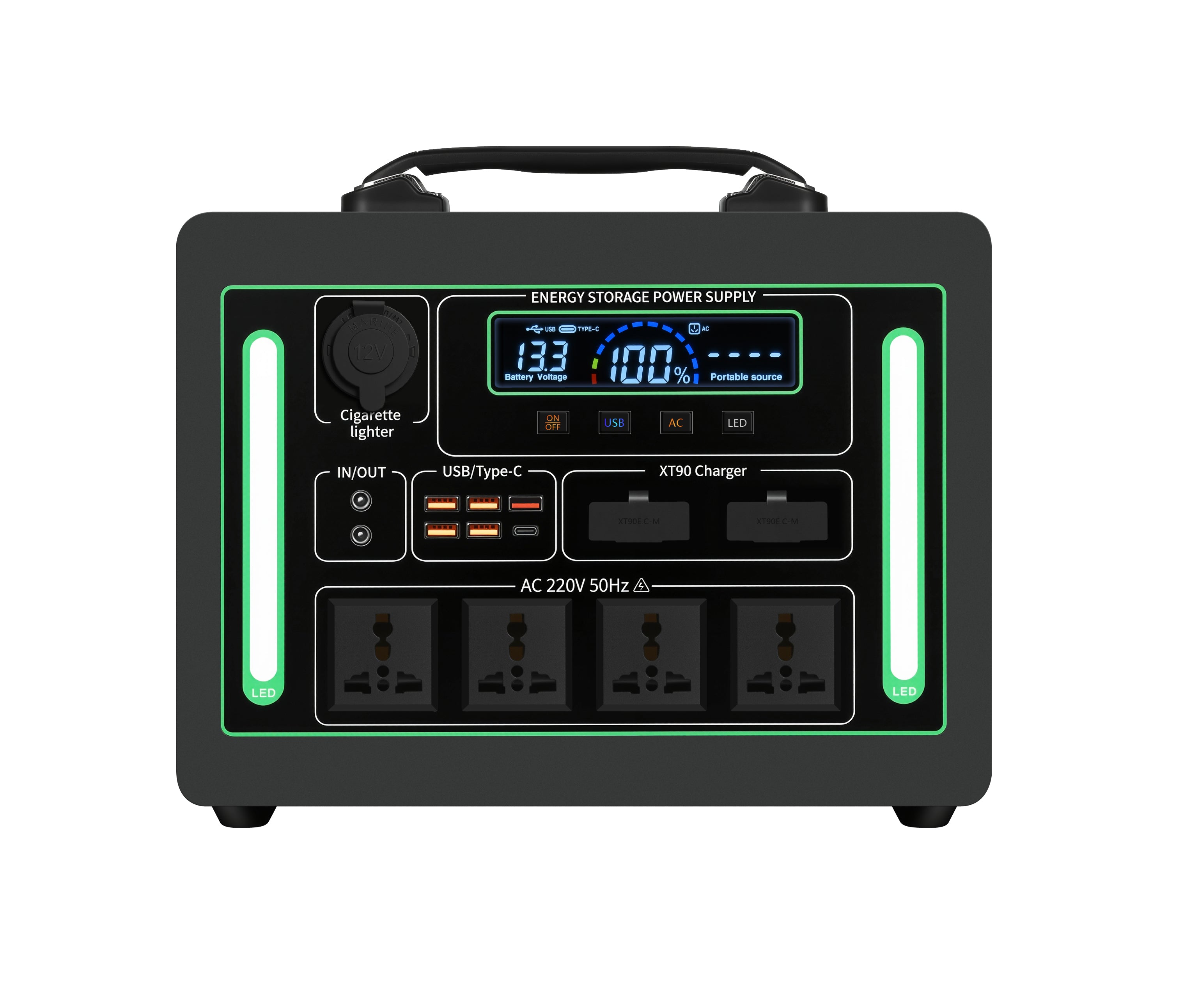 Portable Energy Storage Power Supply Station 1200W 1152Wh LiFePO4