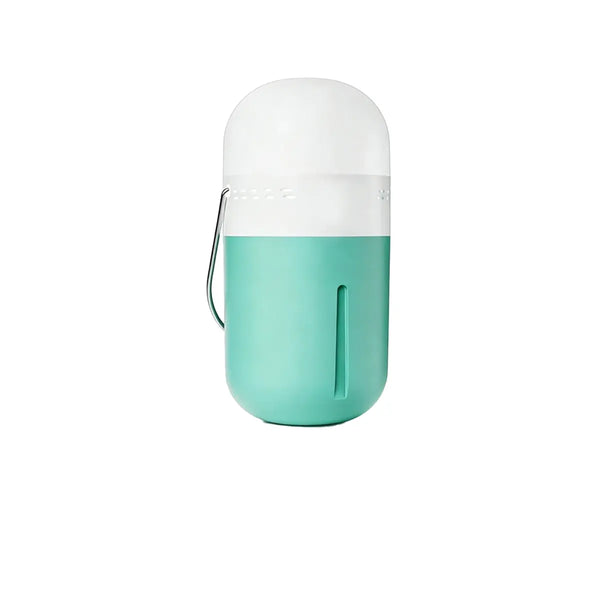 Hopen saltwater lamp glowing blue-green LED light on dark background