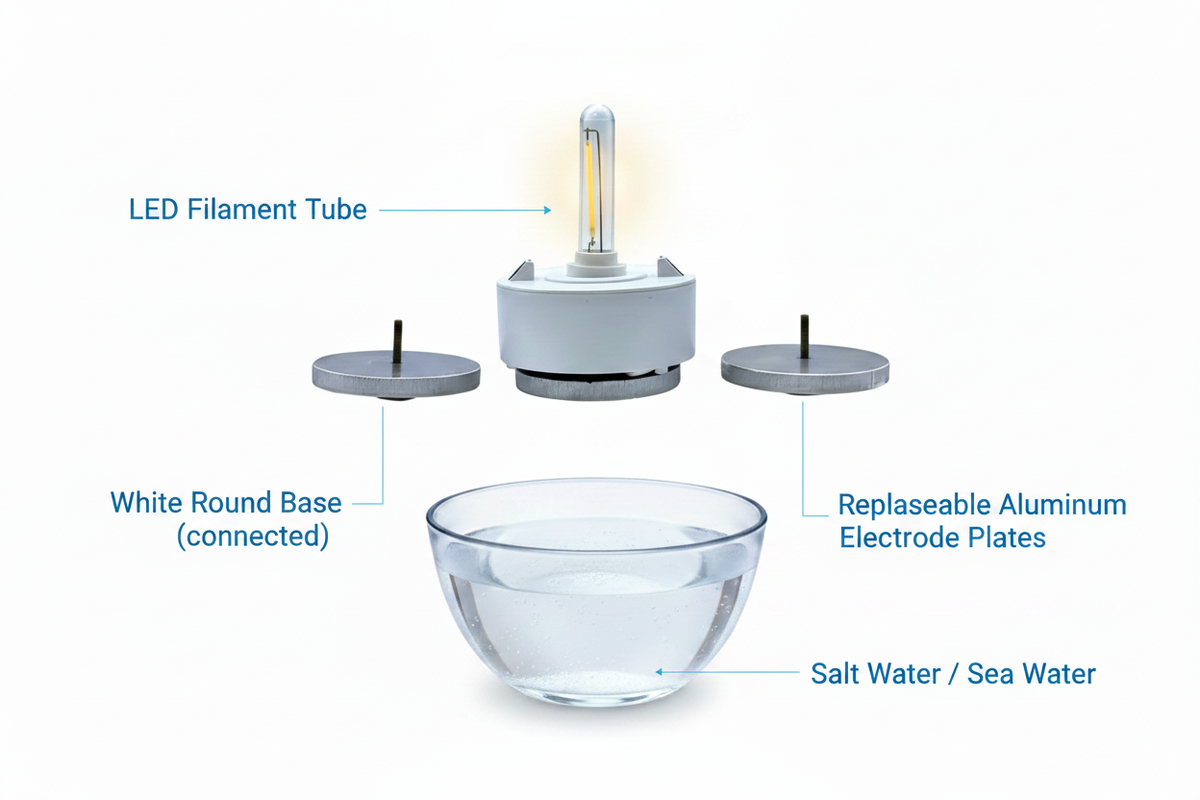 盐水蜡烛灯标注解析图