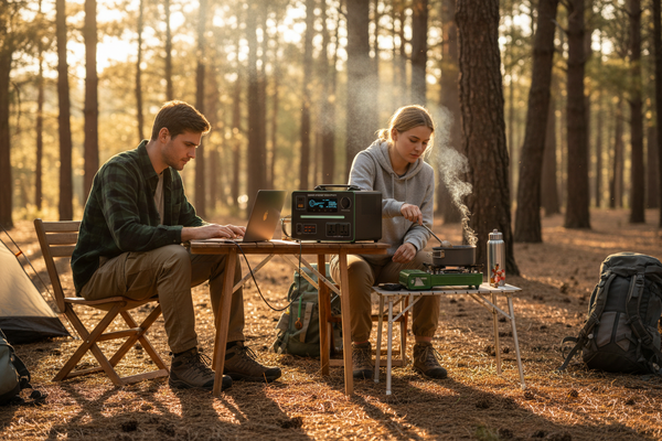 Camping Couple Scene